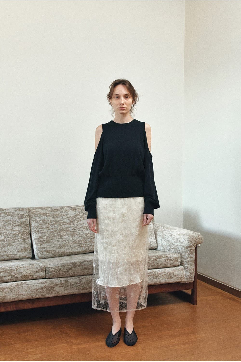 TIS OPEN SHOULDER VOLUME KNIT TOP_BLACK — vue 9