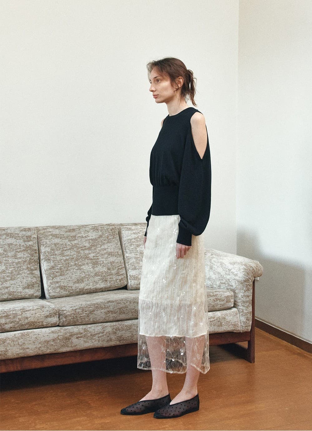 TIS OPEN SHOULDER VOLUME KNIT TOP_BLACK — vue 11