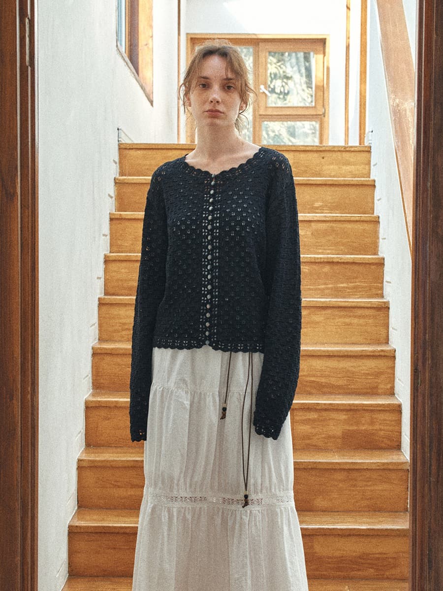 TIS SKASHI KNIT CARDIGAN_NAVY — vue 4
