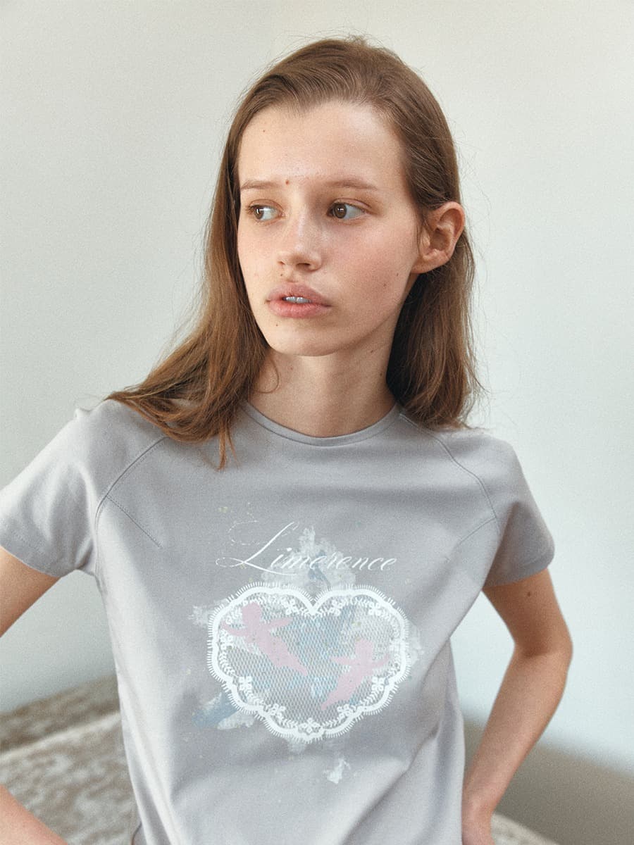 TIR HEART LACE ANGEL GRAPHIC ART TOP_MINT GREY — vue 4