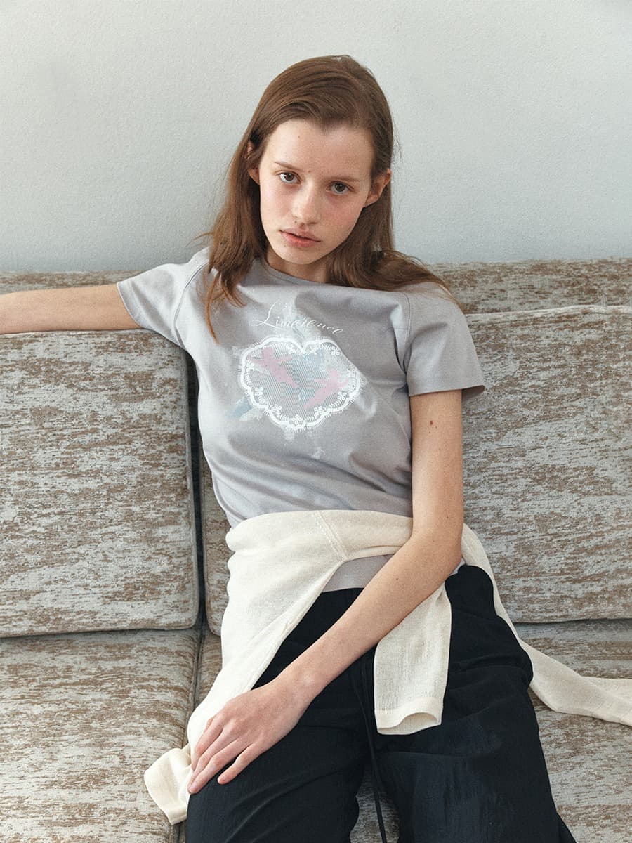 TIR HEART LACE ANGEL GRAPHIC ART TOP_MINT GREY — vue 6