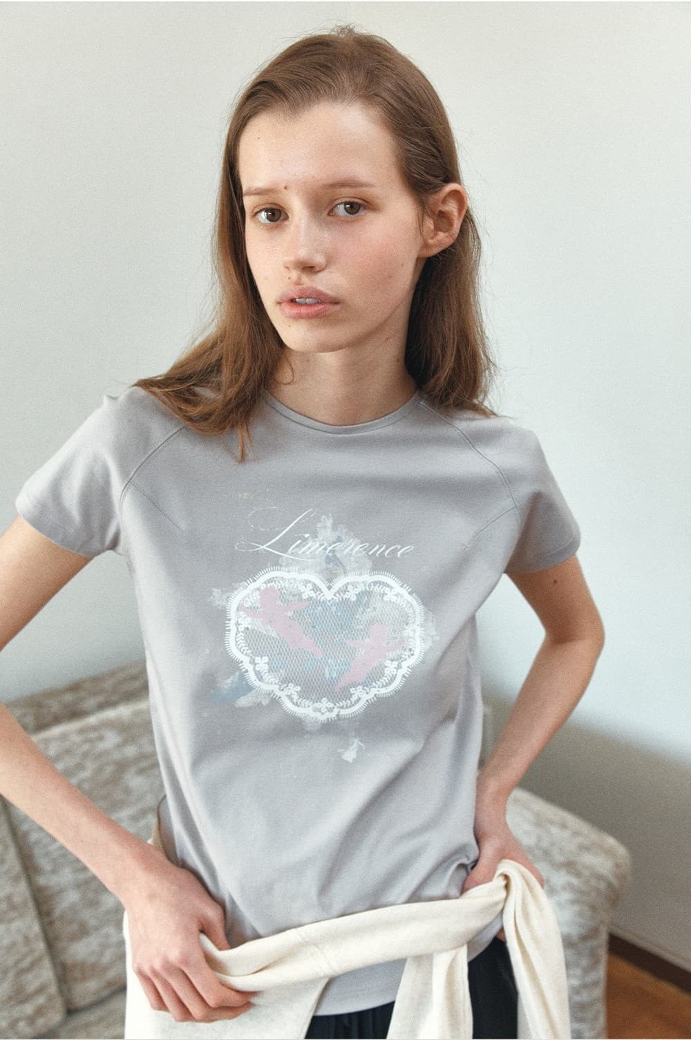 TIR HEART LACE ANGEL GRAPHIC ART TOP_MINT GREY — vue 11
