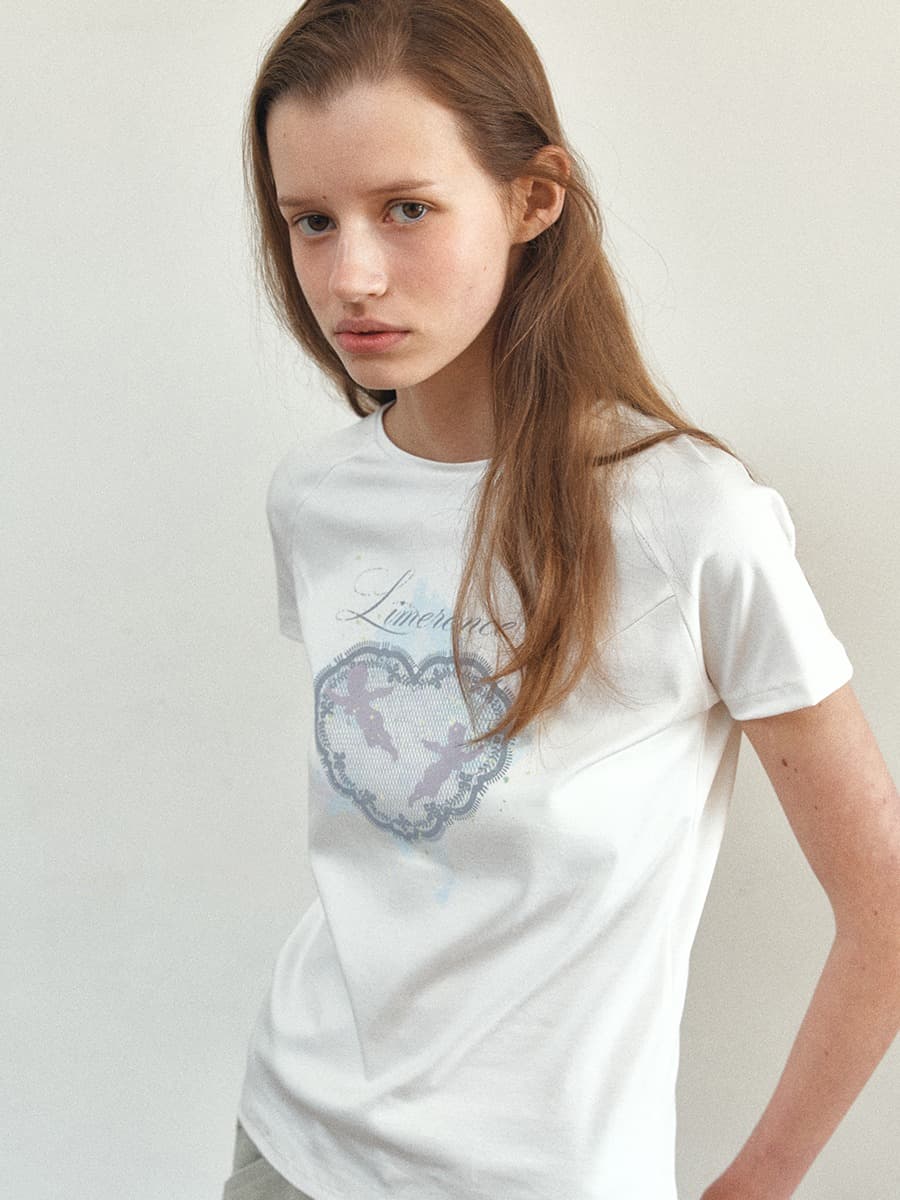 TIR HEART LACE ANGEL GRAPHIC ART TOP_WHITE — vue 7