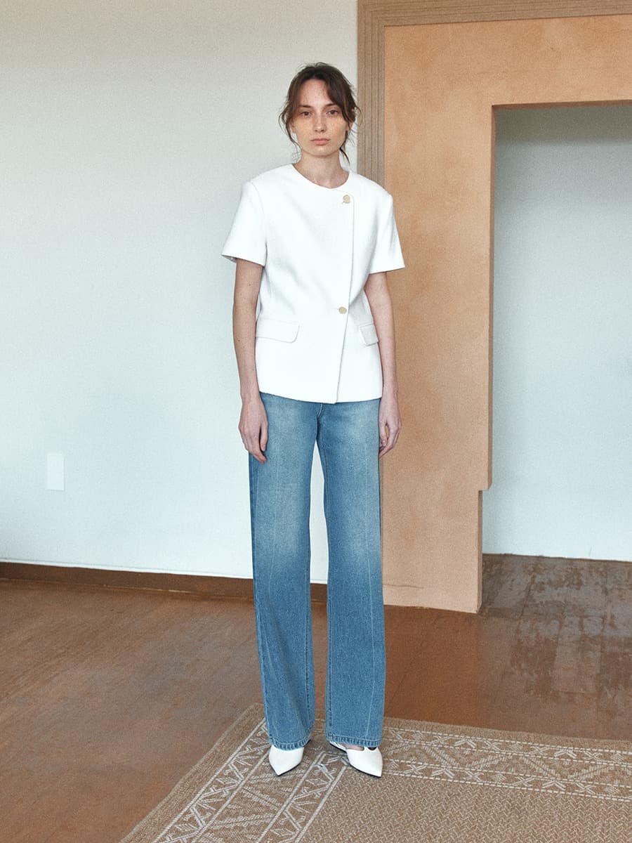 TIR ROUND NECK TWEED JACKET_IVORY — vue 2