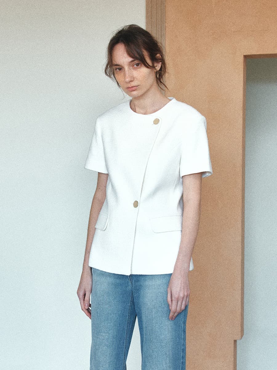 TIR ROUND NECK TWEED JACKET_IVORY — vue 5