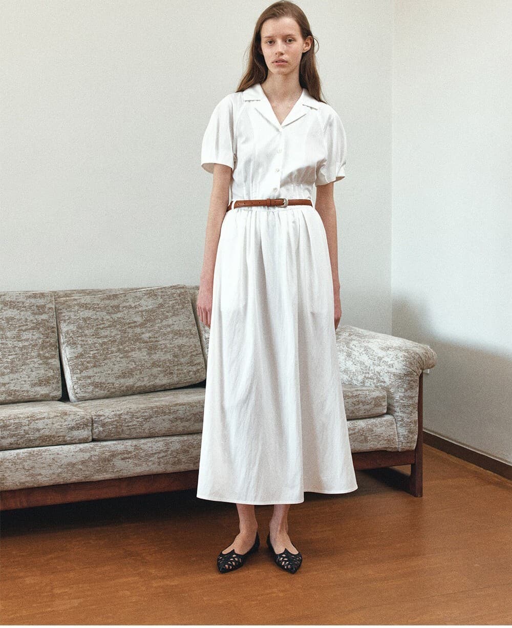 TIR COLLAR VOLUME BELT DRESS_WHITE — vue 9