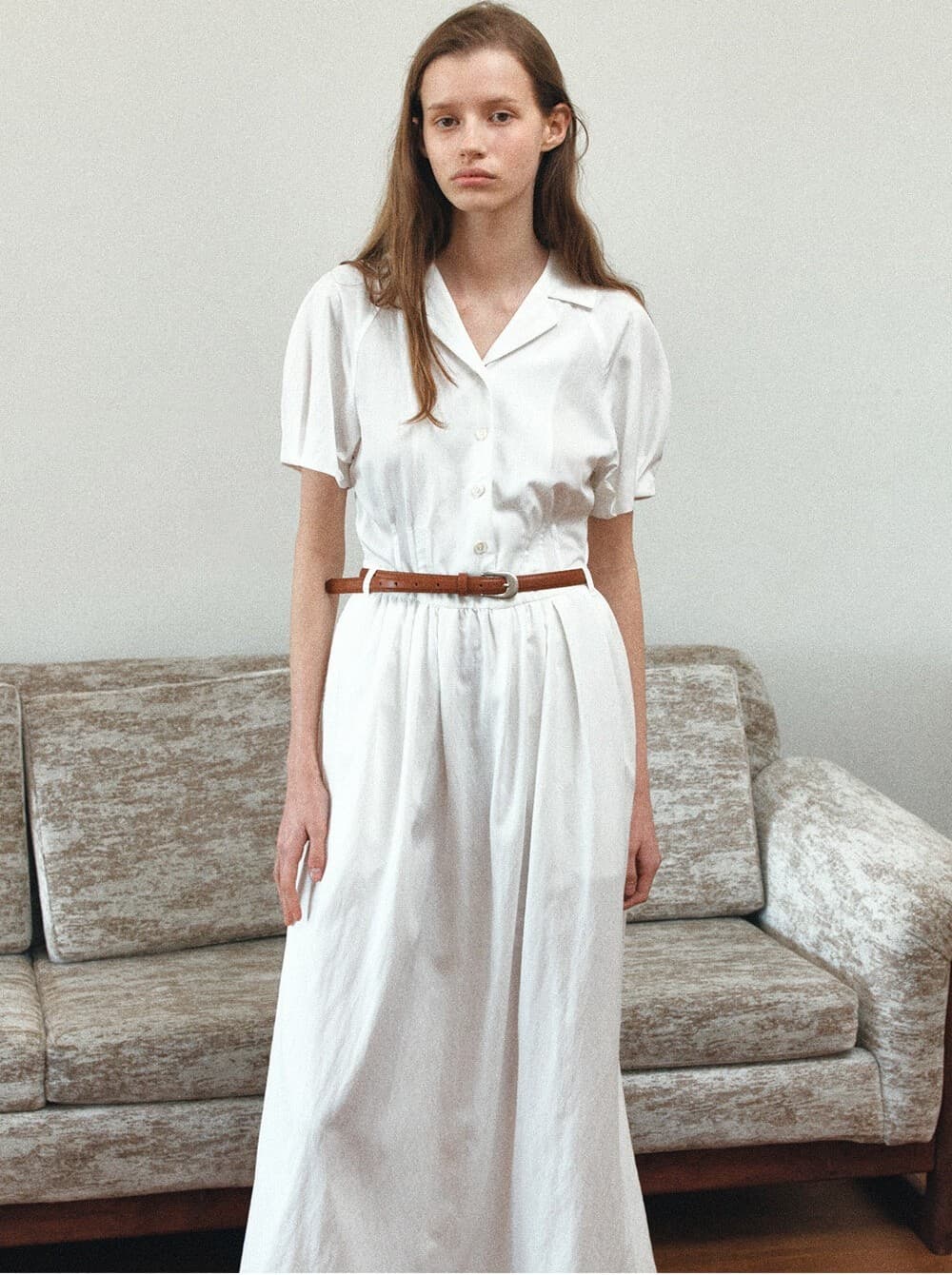 TIR COLLAR VOLUME BELT DRESS_WHITE — vue 10