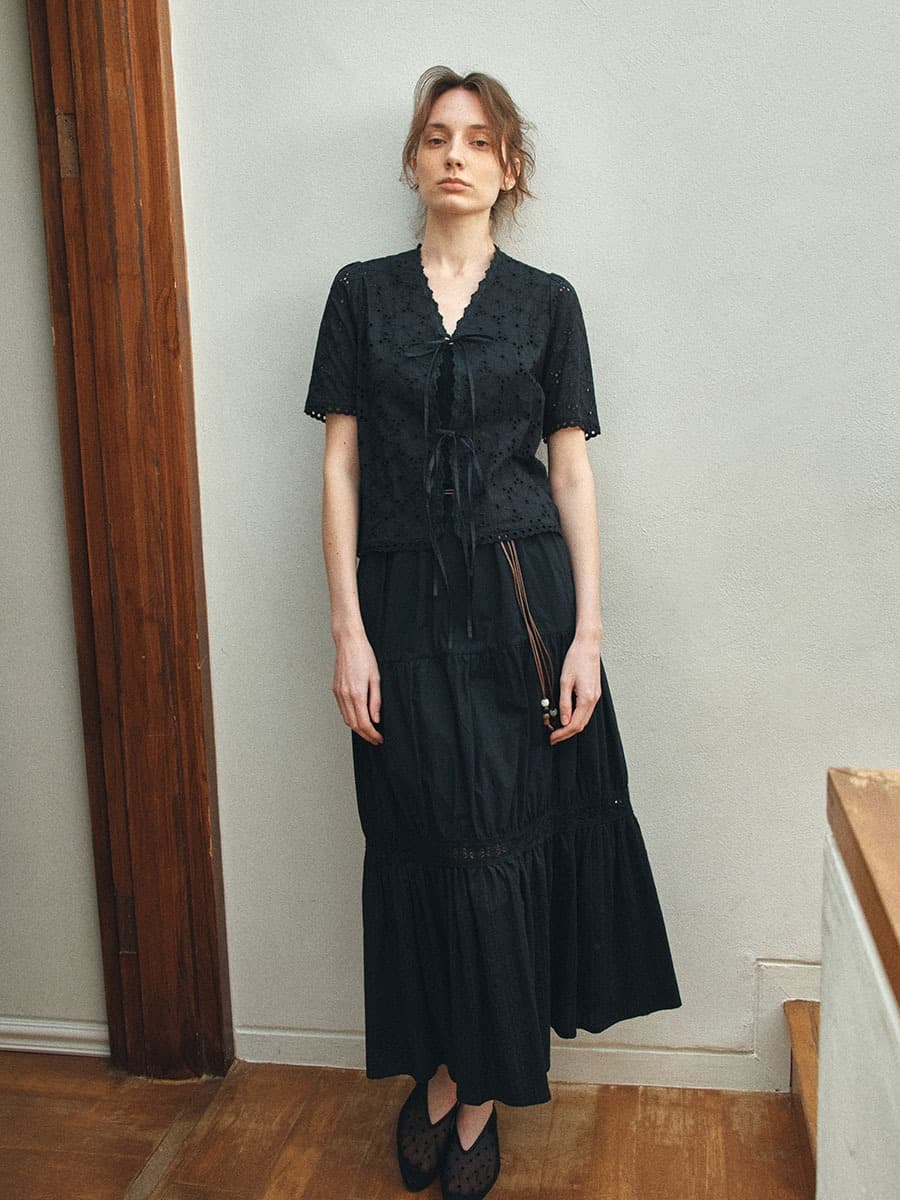 TIR EMBROIDERY LACE BLOUSE_BLACK — vue 4