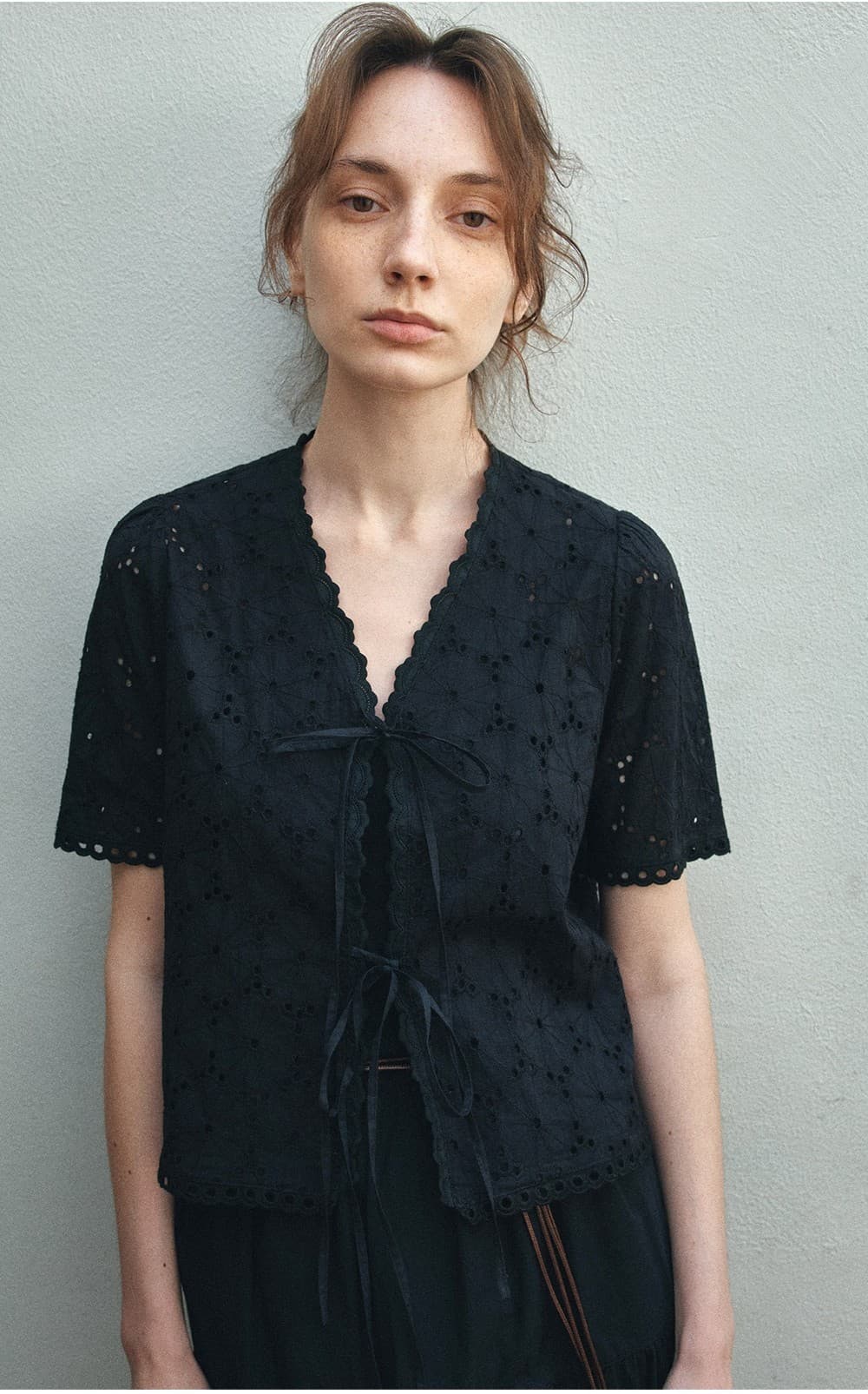 TIR EMBROIDERY LACE BLOUSE_BLACK — vue 10