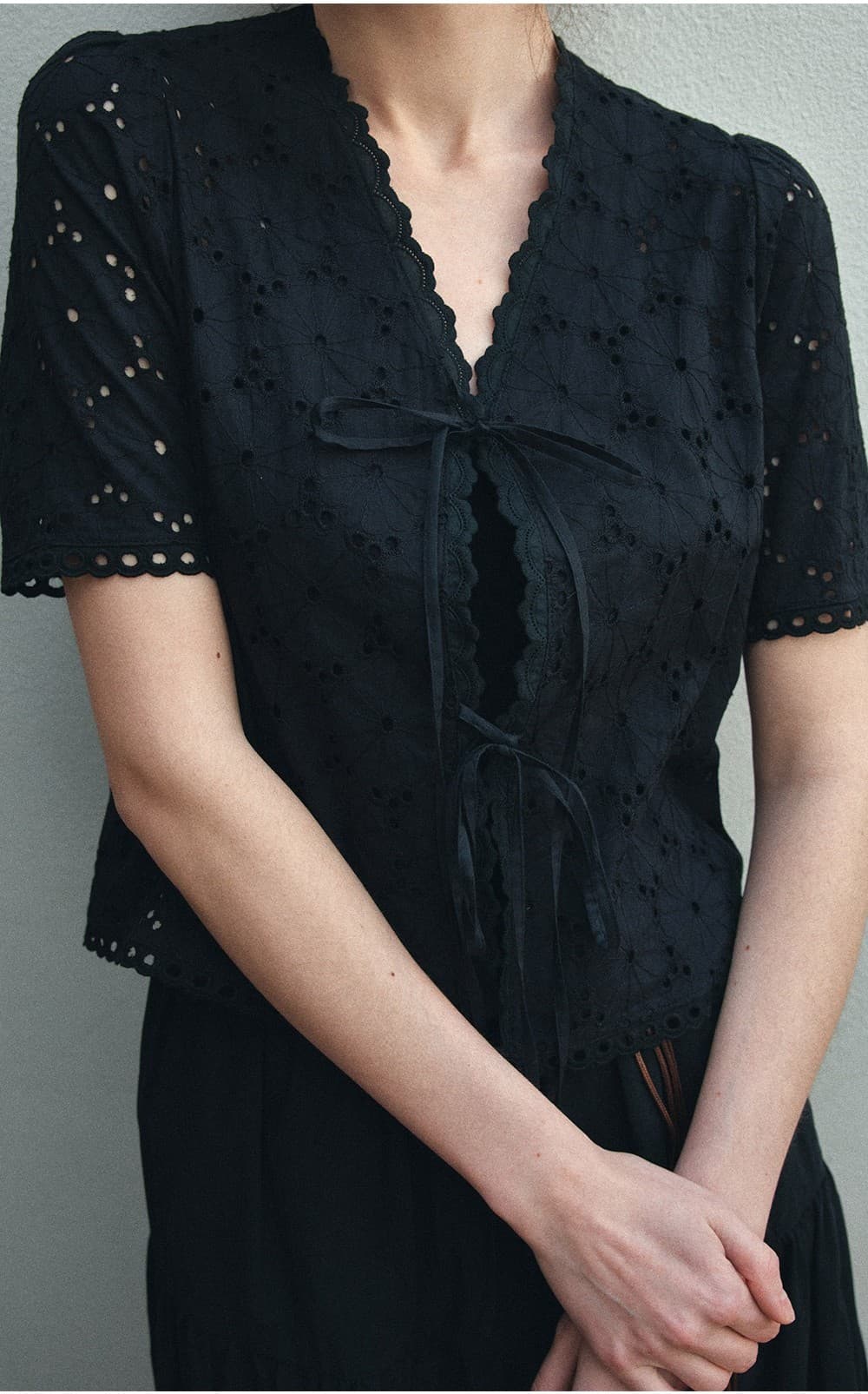 TIR EMBROIDERY LACE BLOUSE_BLACK — vue 11