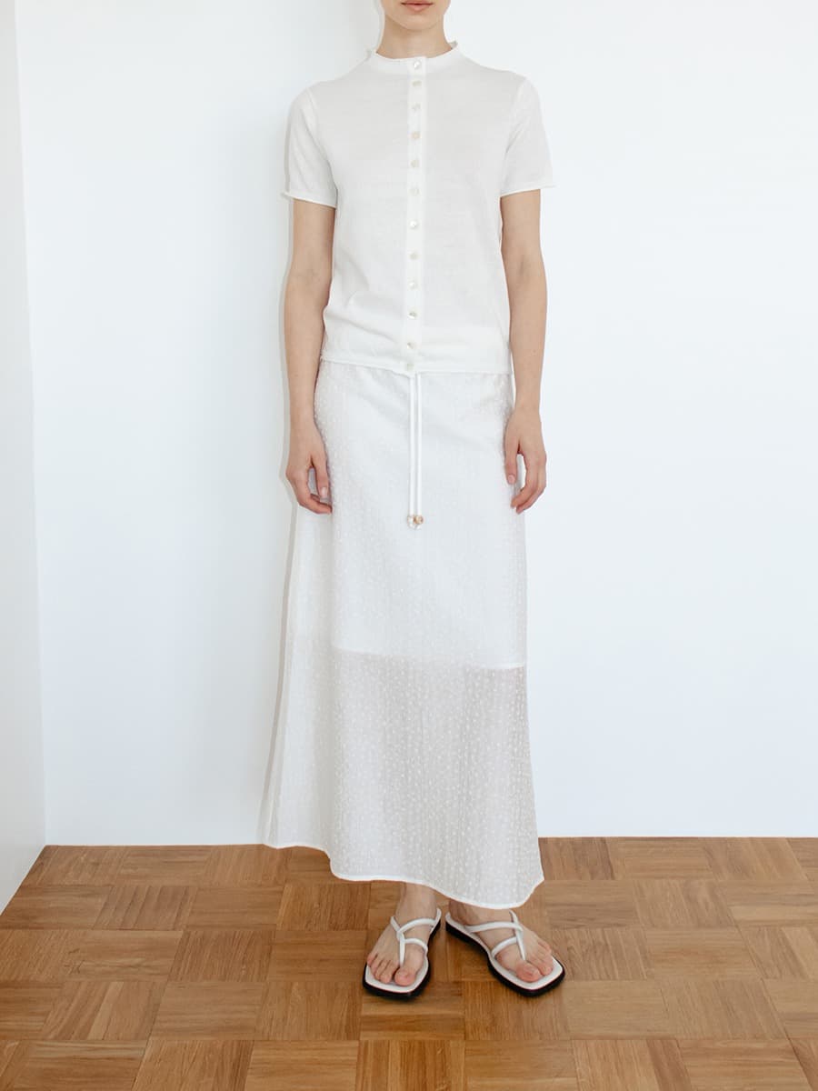 TIR DITSY FLORAL SEMI A-LINE SKIRT_WHITE — vue 4