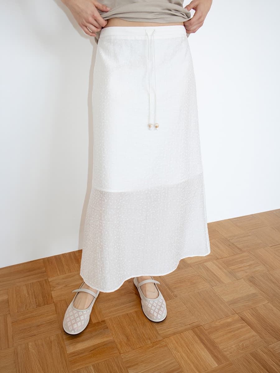 TIR DITSY FLORAL SEMI A-LINE SKIRT_WHITE — vue 7