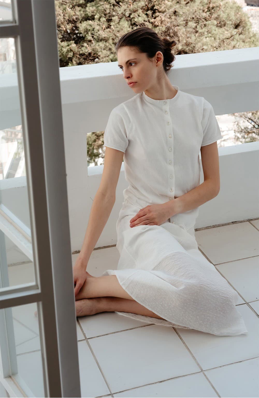 TIR DITSY FLORAL SEMI A-LINE SKIRT_WHITE — vue 9