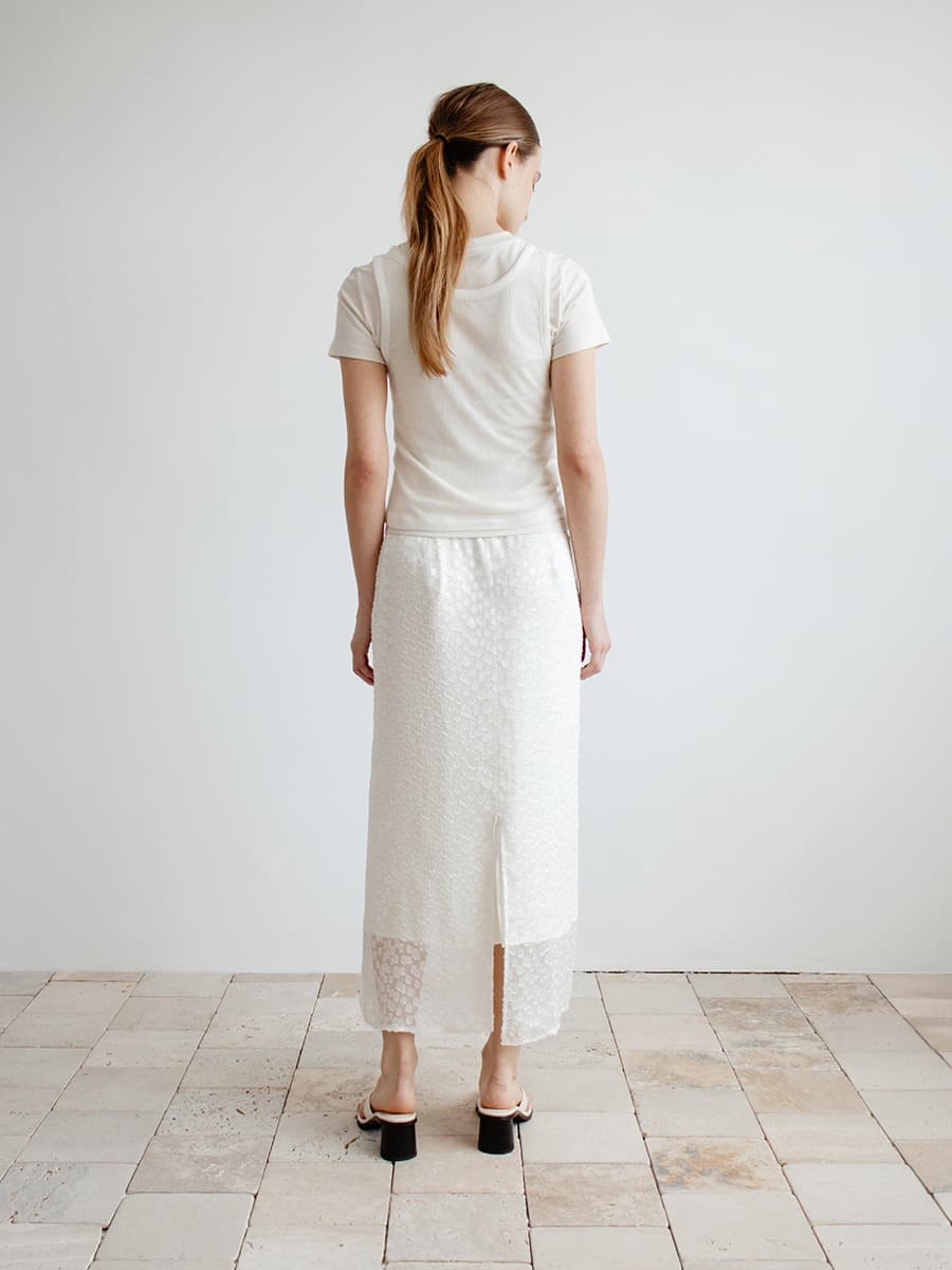 TIR ROMANTIC SHEER FLORAL SKIRT_CREAM — vue 5
