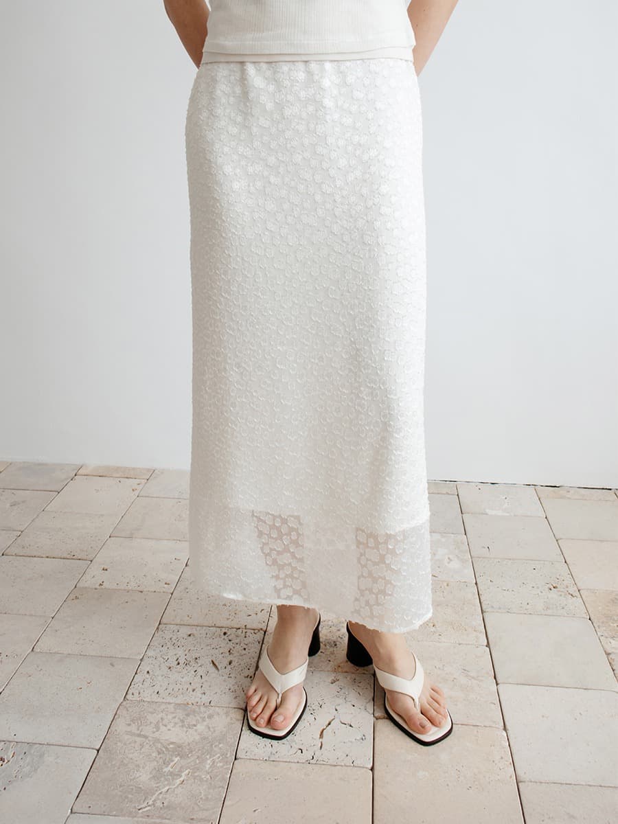 TIR ROMANTIC SHEER FLORAL SKIRT_CREAM — vue 6