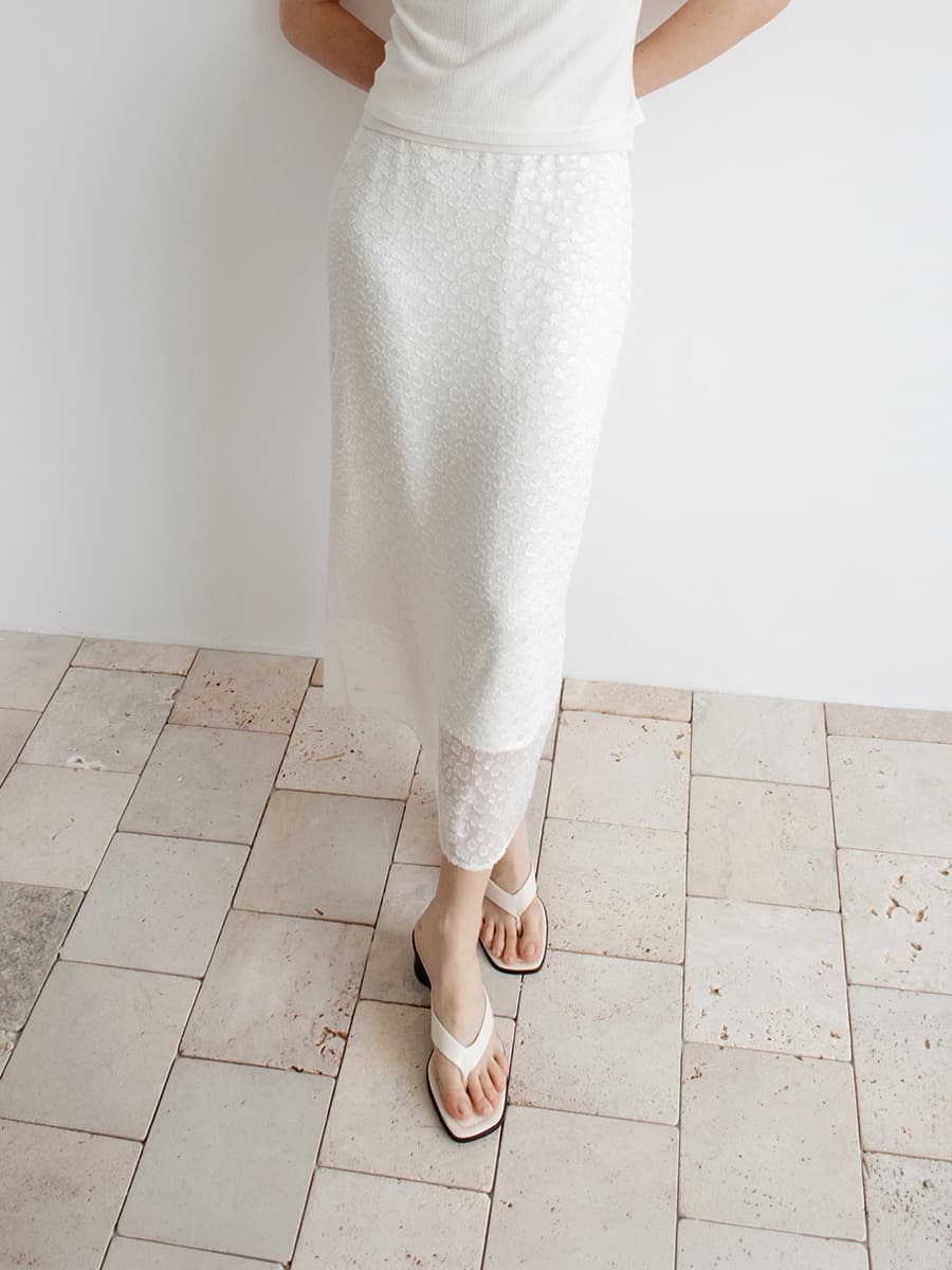 TIR ROMANTIC SHEER FLORAL SKIRT_CREAM — vue 7