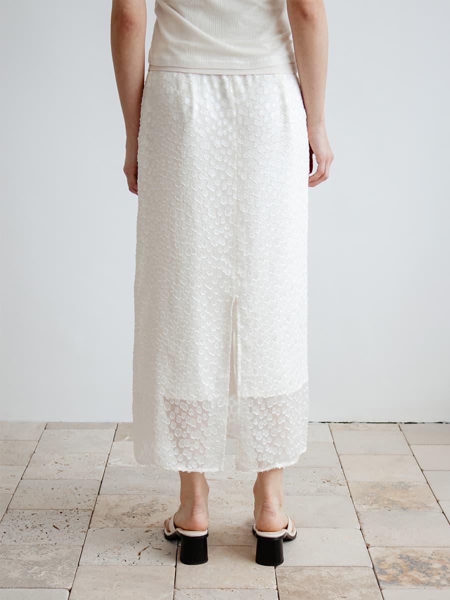 TIR ROMANTIC SHEER FLORAL SKIRT_CREAM — vue 8