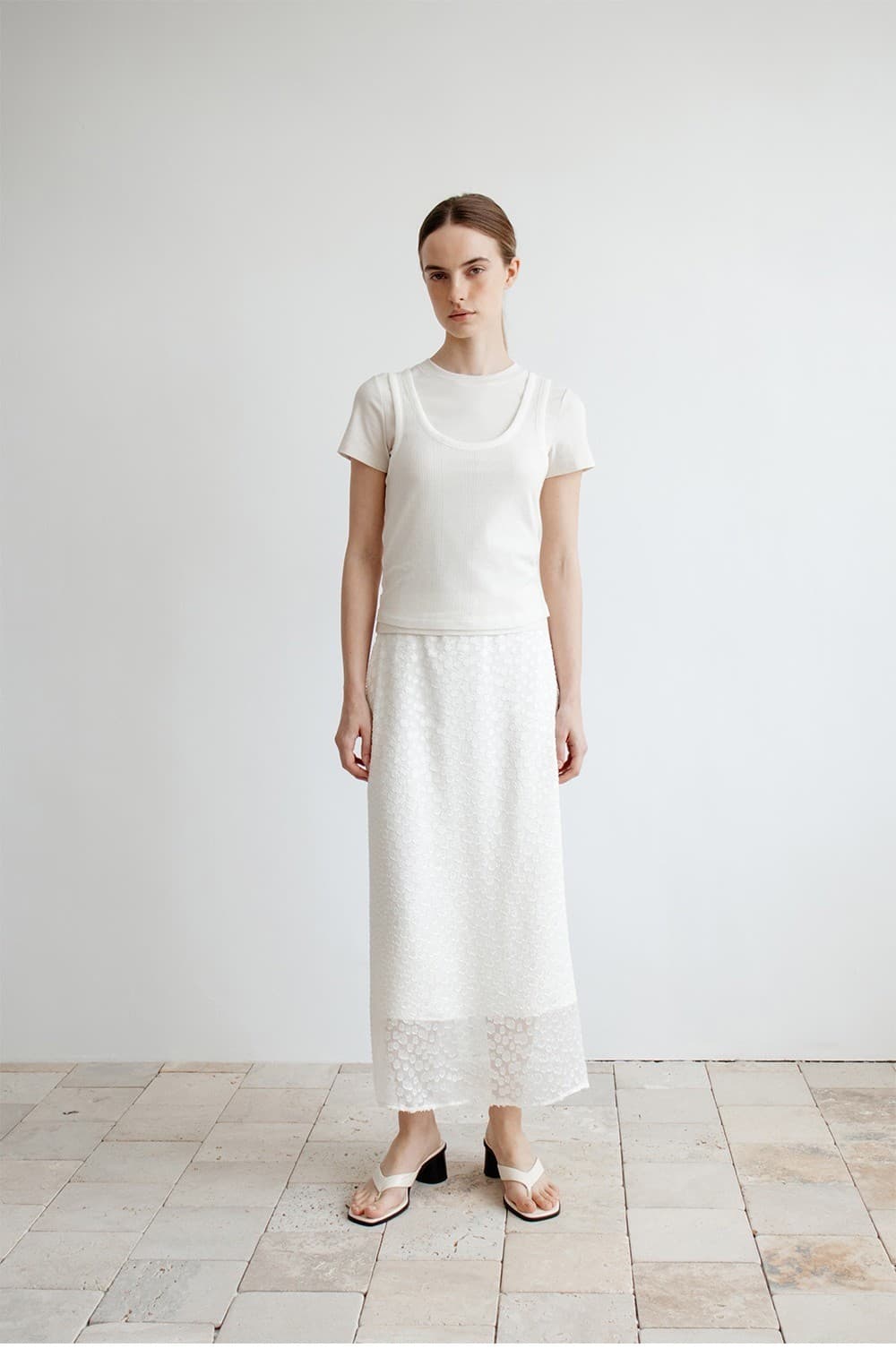 TIR ROMANTIC SHEER FLORAL SKIRT_CREAM — vue 10