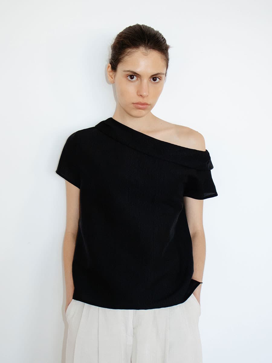 TIR OFF SHOULDER BLOUSE_BLACK — vue 4