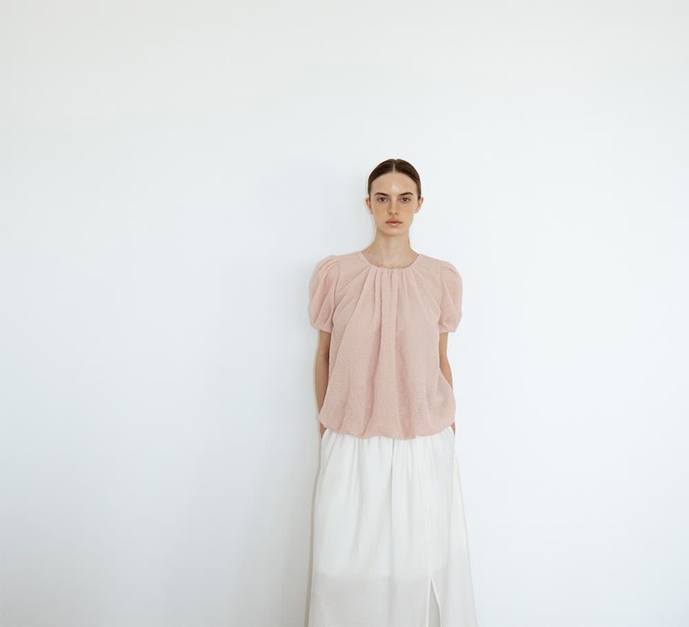 TIR RELIEF TEXTURED BALLOON BLOUSE_PINK — vue 10