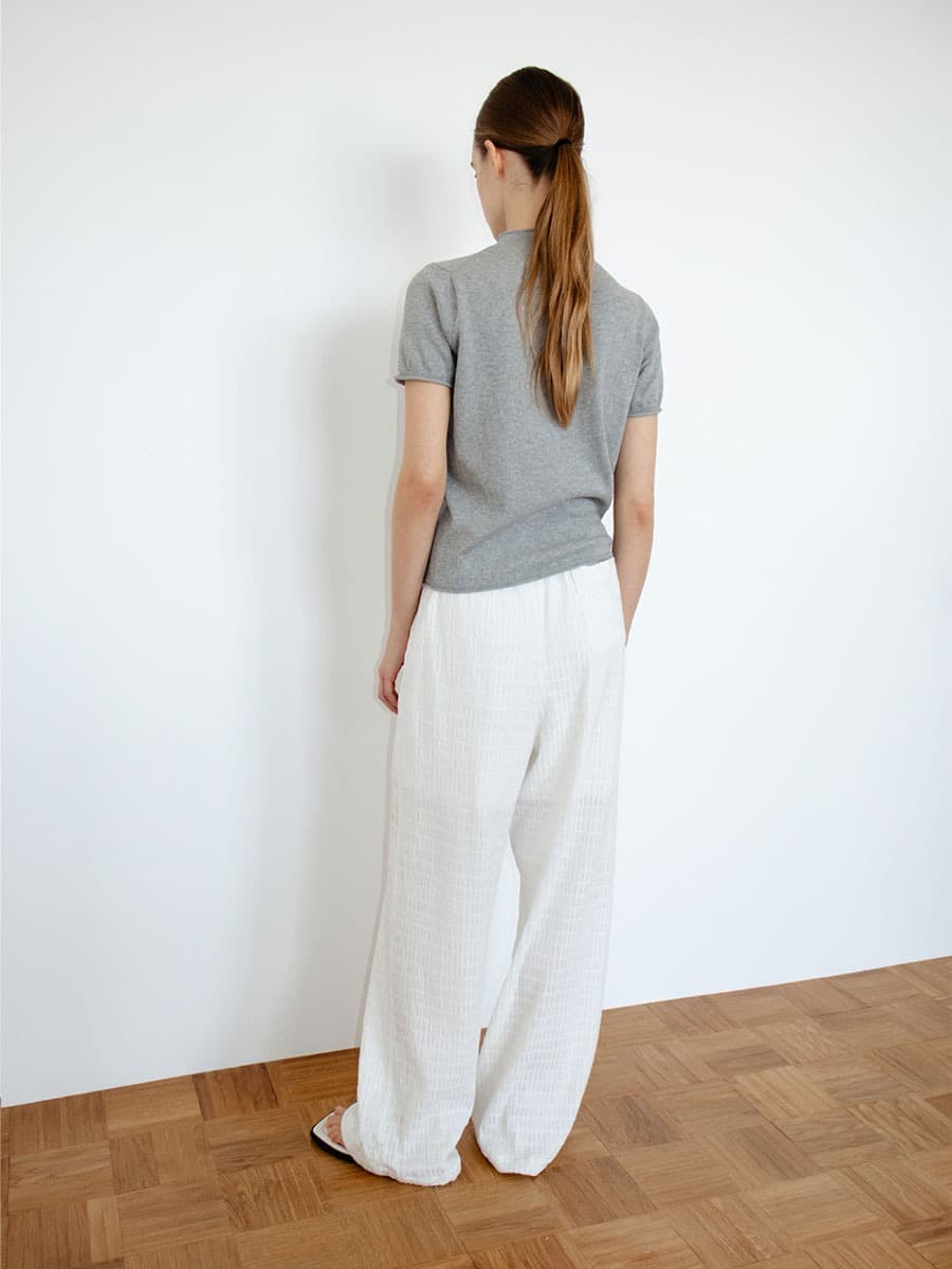 TIR CRINKLE BANDING PANTS_WHITE — vue 2