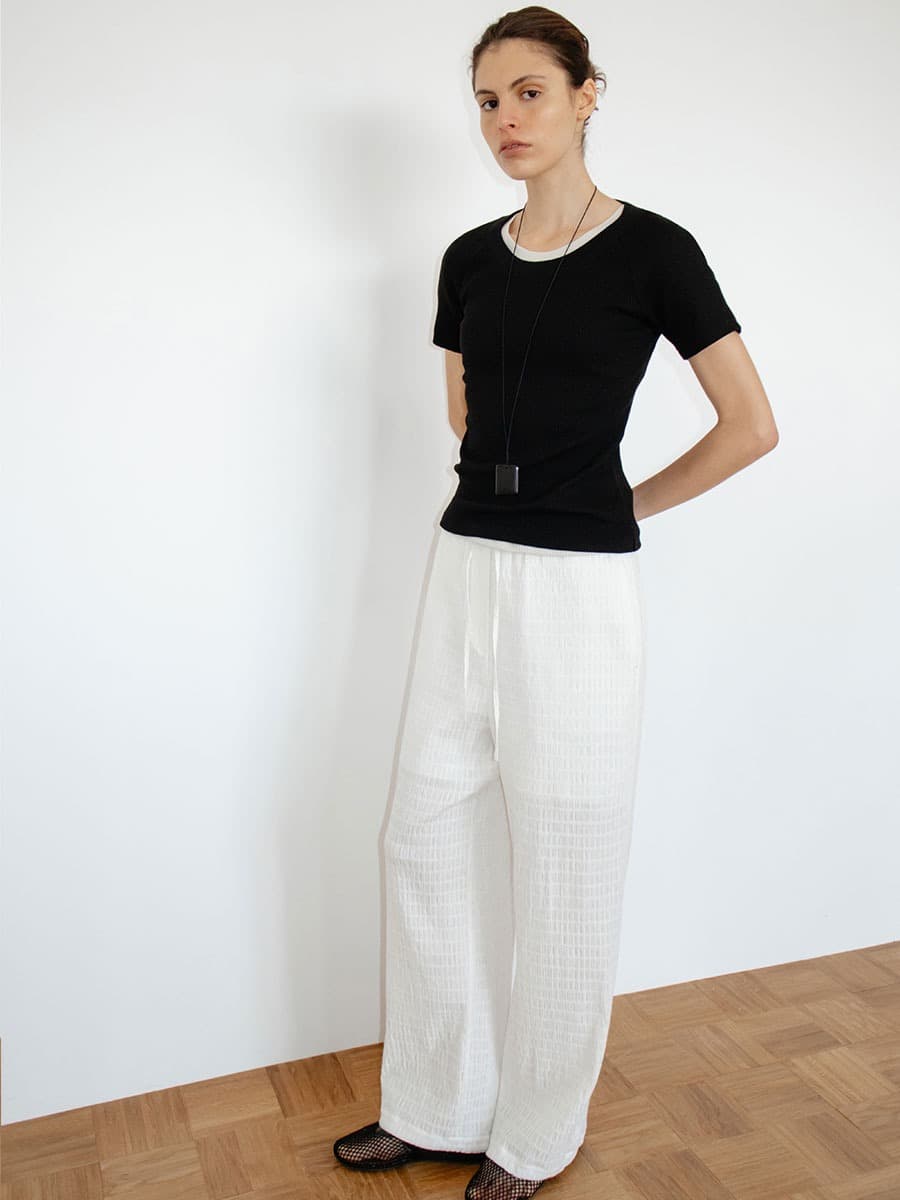 TIR CRINKLE BANDING PANTS_WHITE — vue 5