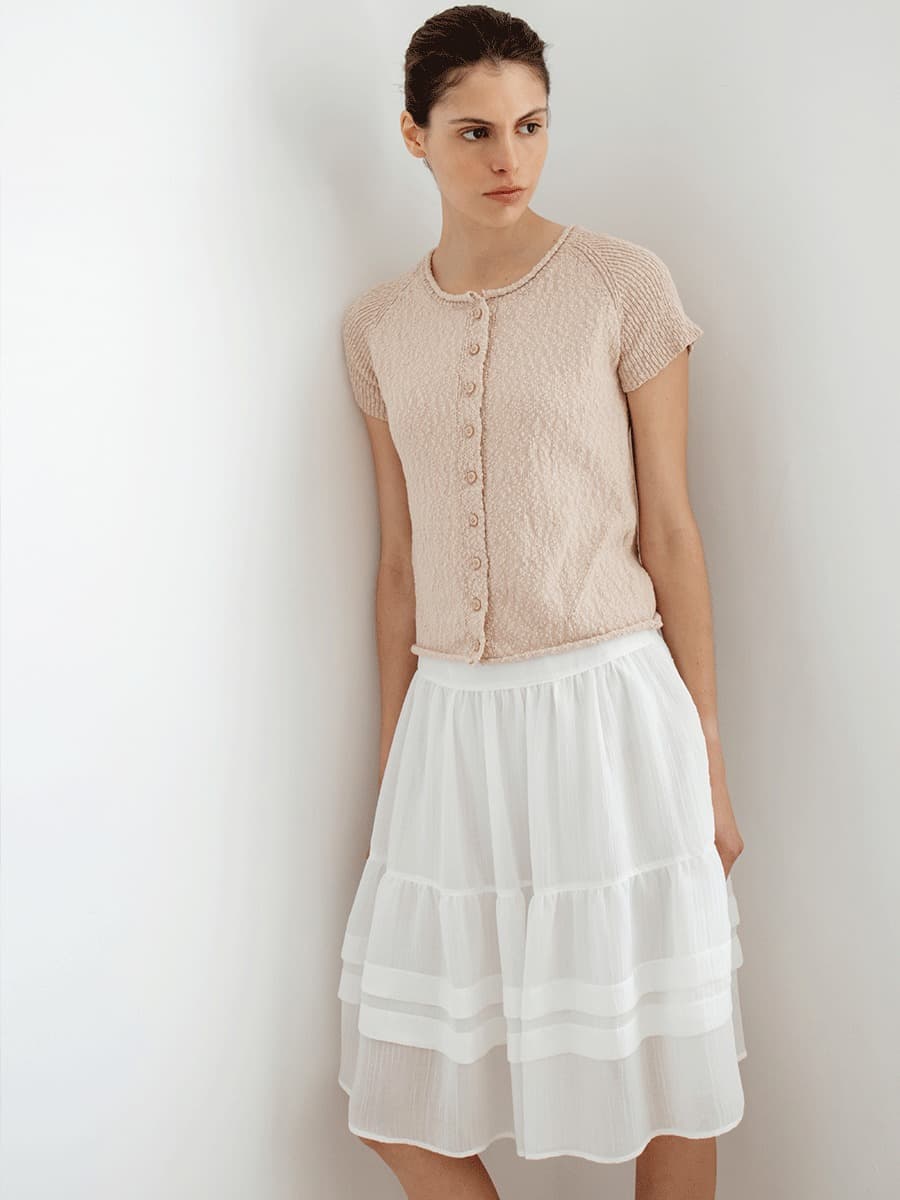 TIR SLUB SHORT SLEEVE KNIT CARDIGAN_SMOKE PINK — vue 5