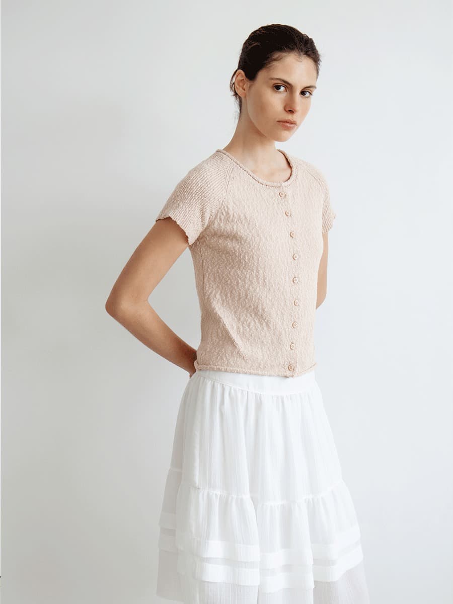 TIR SLUB SHORT SLEEVE KNIT CARDIGAN_SMOKE PINK — vue 7