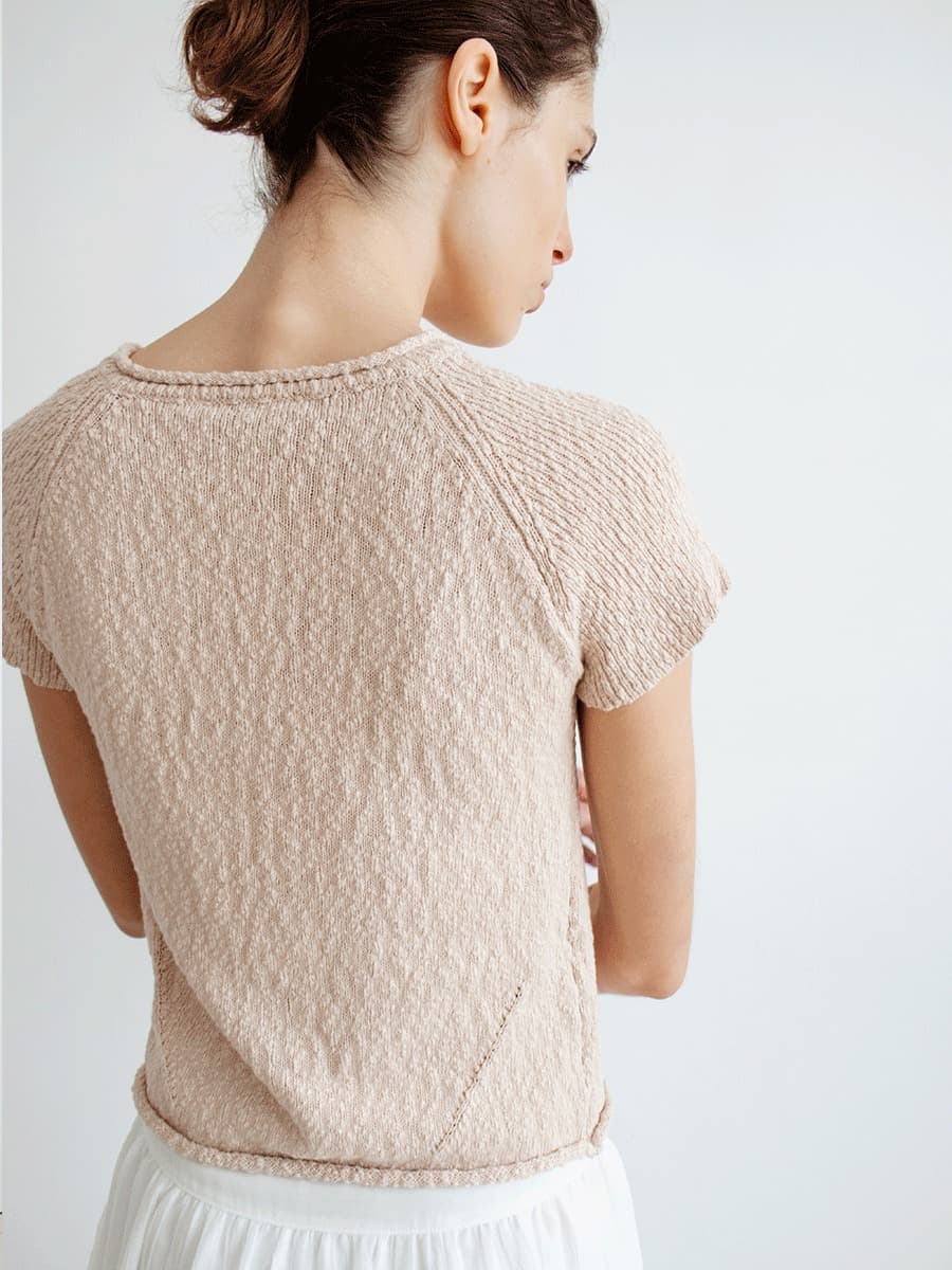 TIR SLUB SHORT SLEEVE KNIT CARDIGAN_SMOKE PINK — vue 8