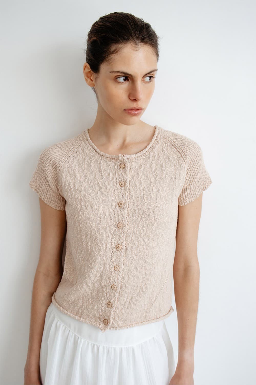 TIR SLUB SHORT SLEEVE KNIT CARDIGAN_SMOKE PINK — vue 9