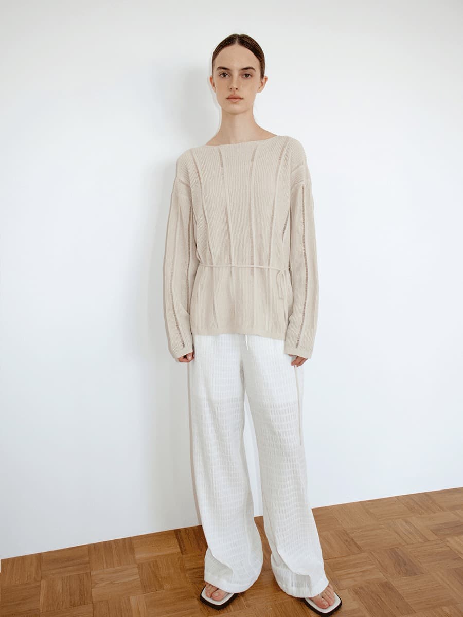 TIR LOOSE FIT PAPER BOAT NECK KNIT_NATURAL — vue 4