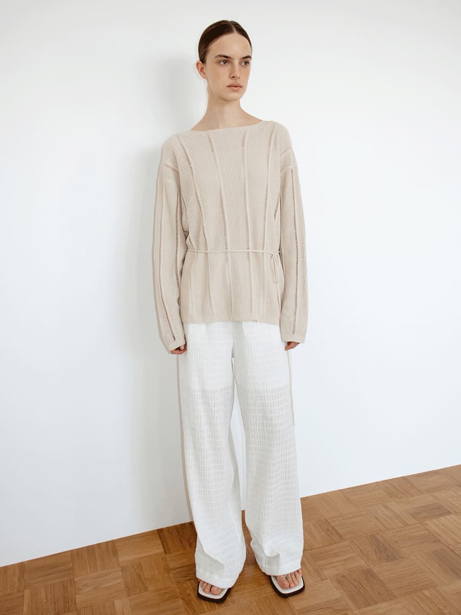 TIR LOOSE FIT PAPER BOAT NECK KNIT_NATURAL — vue 5