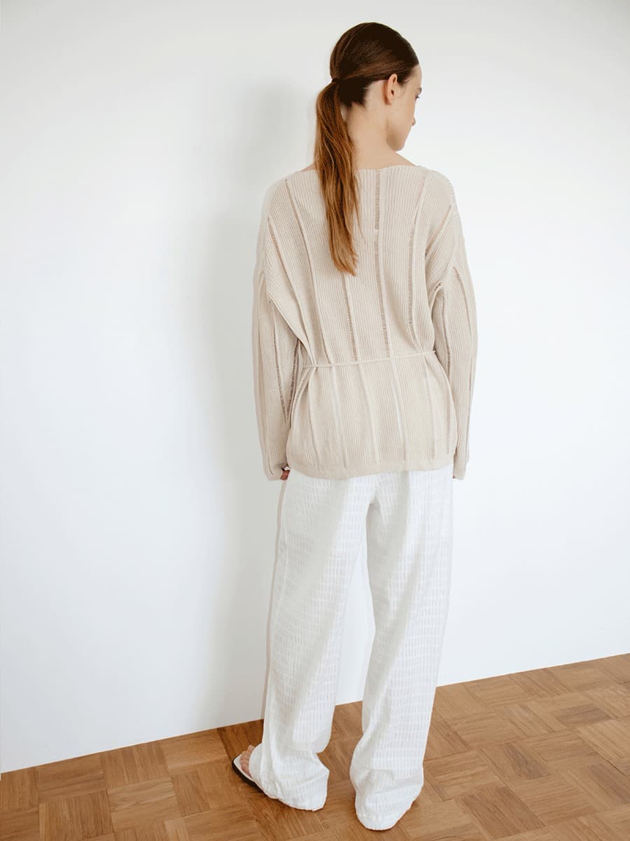 TIR LOOSE FIT PAPER BOAT NECK KNIT_NATURAL — vue 8