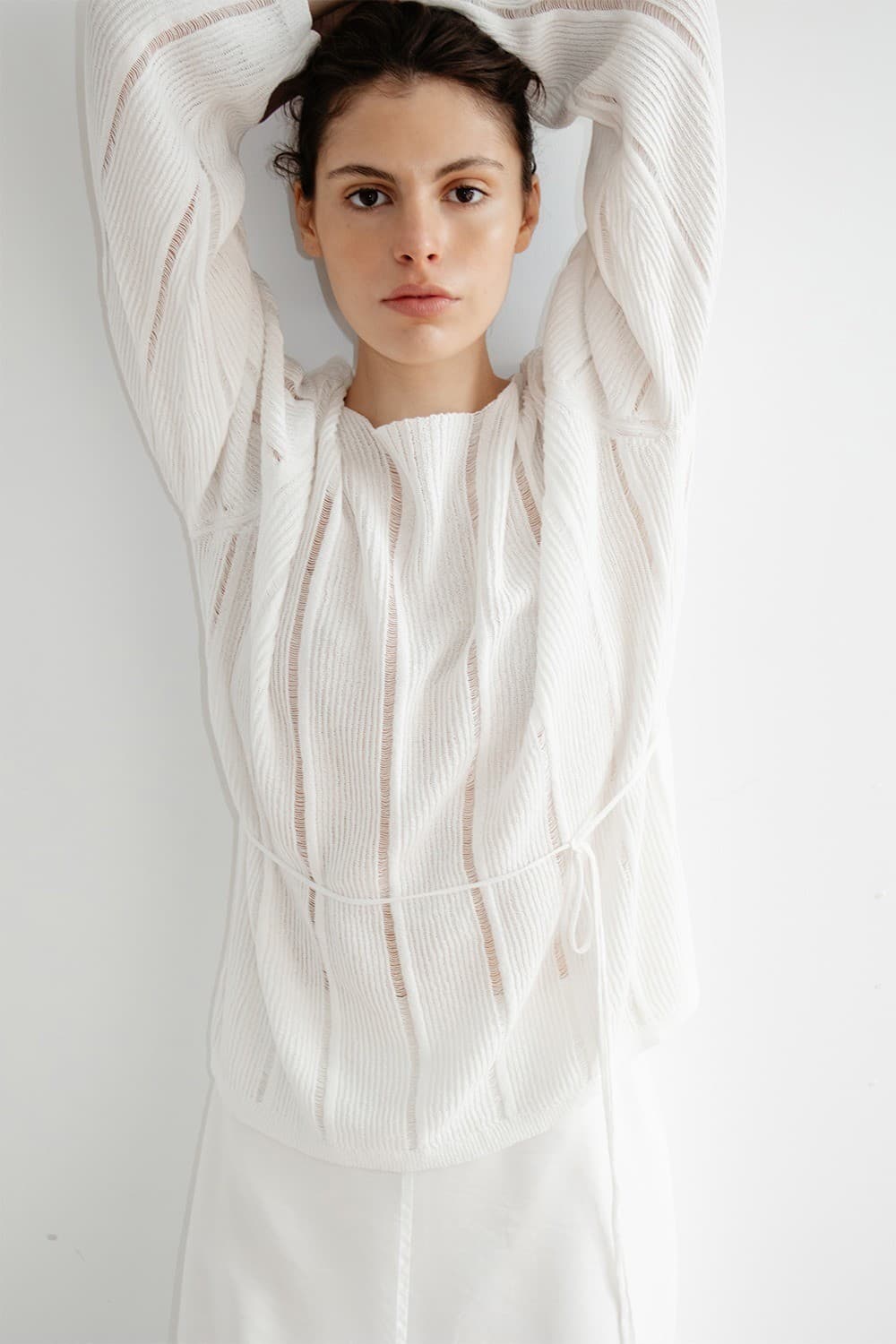 TIR LOOSE FIT PAPER BOAT NECK KNIT_WHITE — vue 9