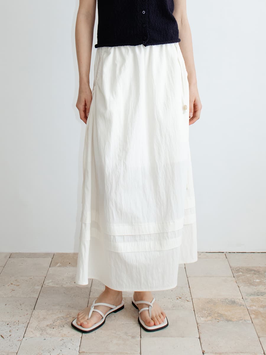 TIR TIERED TUCK FLARE SKIRT_IVORY — vue 6