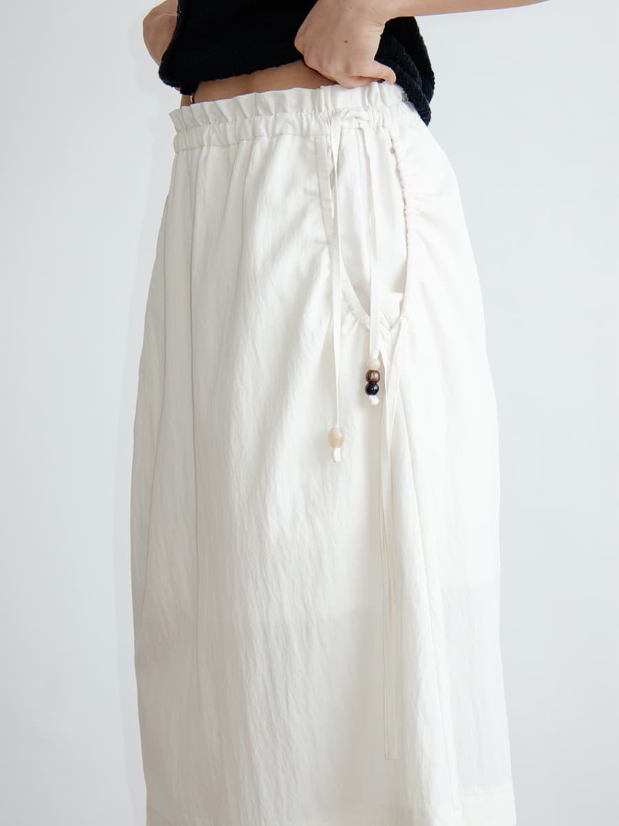 TIR TIERED TUCK FLARE SKIRT_IVORY — vue 8
