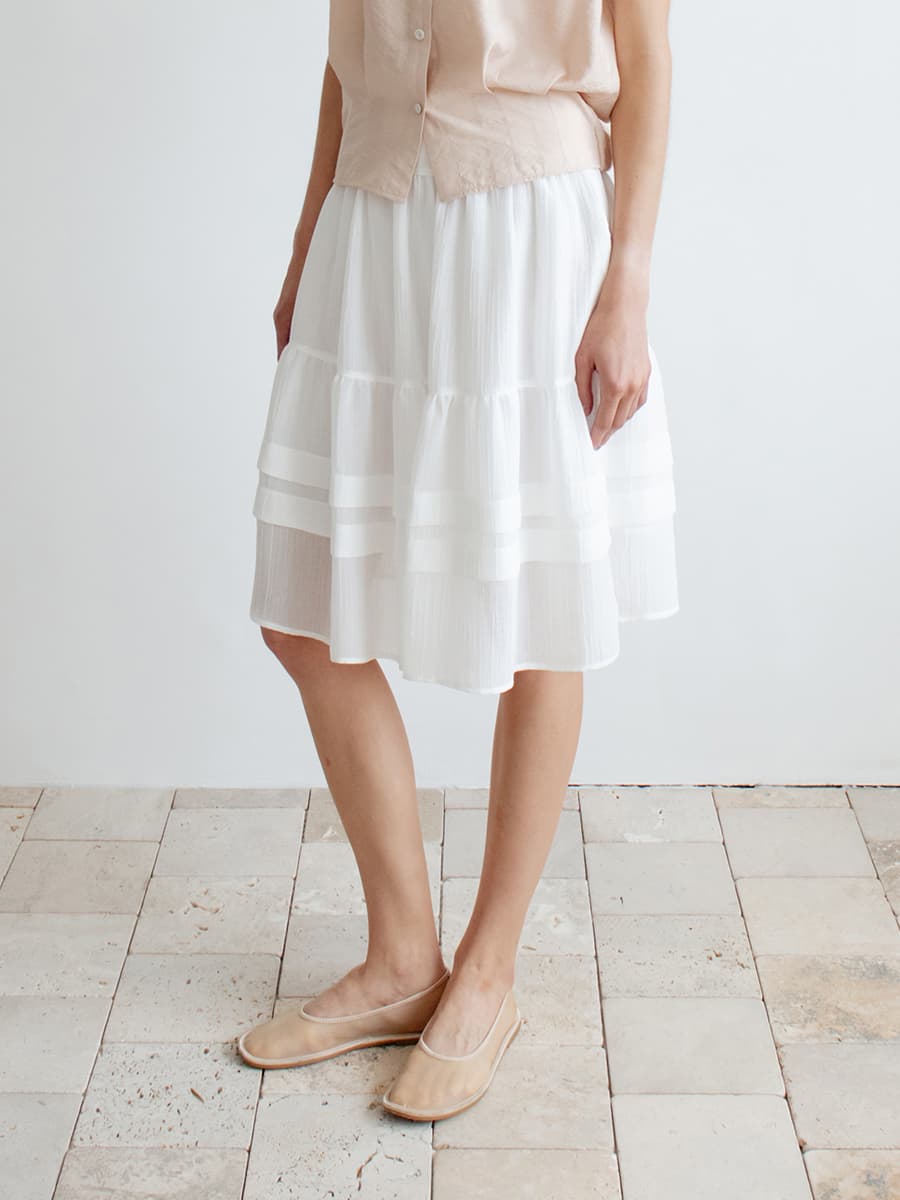 TIR SHEER TIERED MIDI SKIRT_WHITE — vue 6