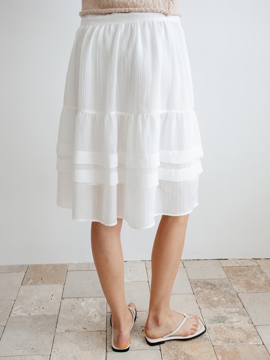 TIR SHEER TIERED MIDI SKIRT_WHITE — vue 9