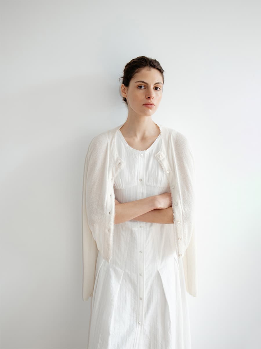 TIR CROCHET STRIPE SLEEVELESS DRESS_WHITE — vue 4