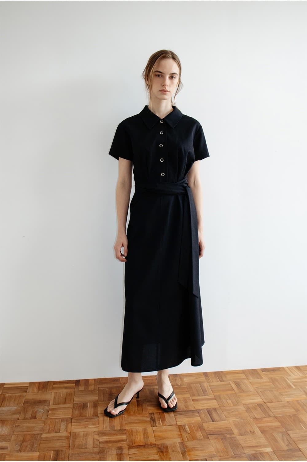 TIR TIE WAIST COLLAR DRESS_D-NAVY — vue 11