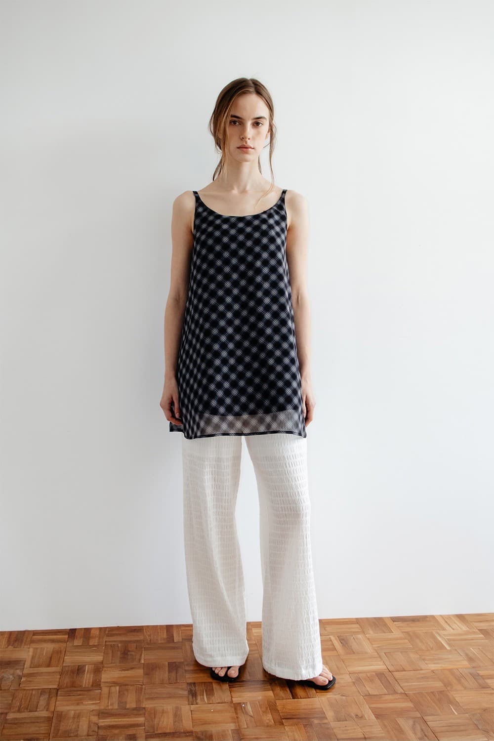 TIR CHECK LAYERED REVERSIBLE DRESS_BLACK — vue 4