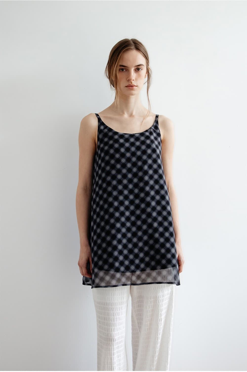 TIR CHECK LAYERED REVERSIBLE DRESS_BLACK — vue 5