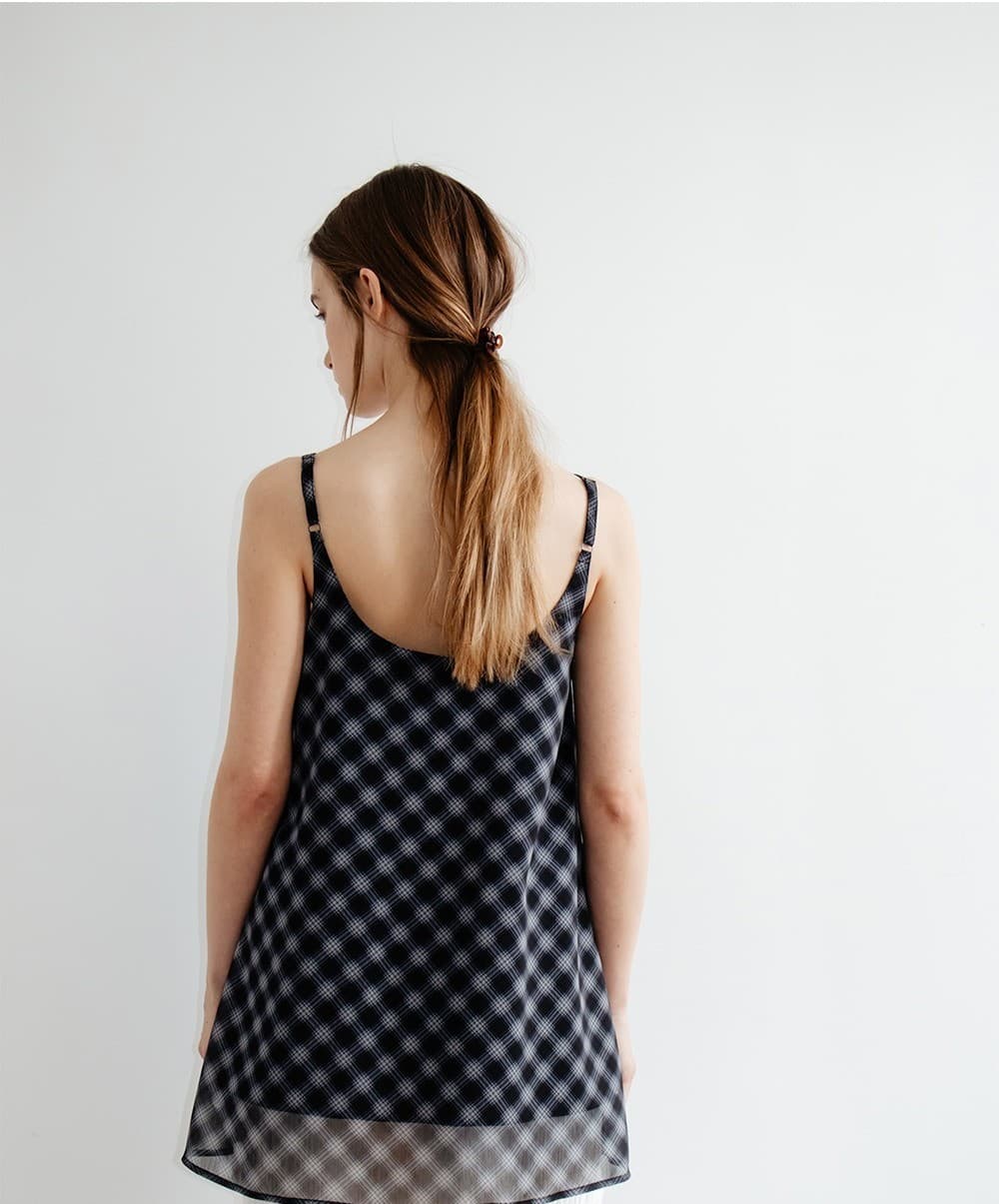 TIR CHECK LAYERED REVERSIBLE DRESS_BLACK — vue 10