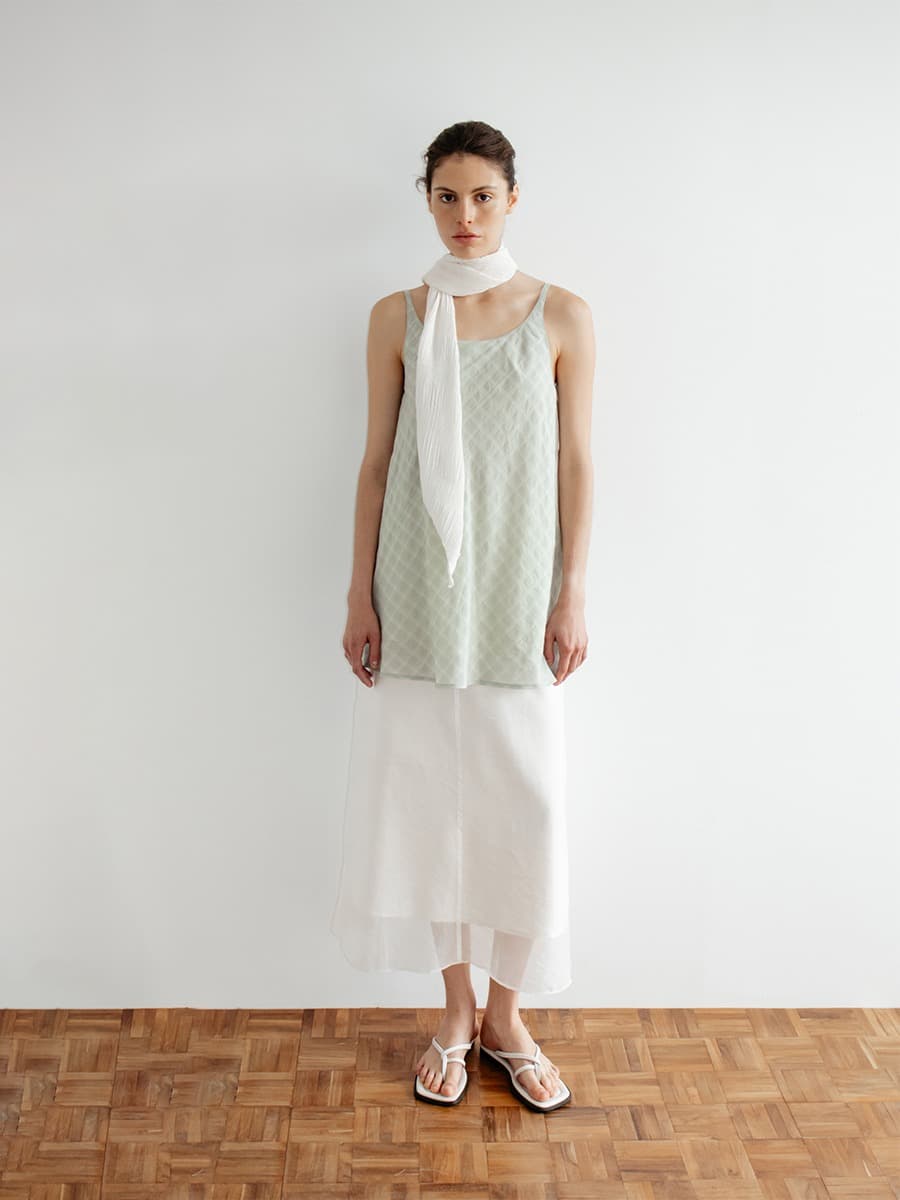 TIR CHECK LAYERED REVERSIBLE DRESS_MINT — vue 3