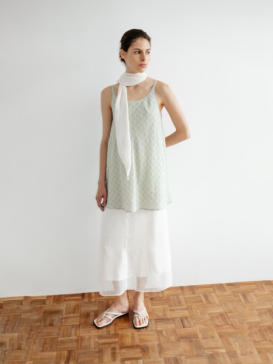 TIR CHECK LAYERED REVERSIBLE DRESS_MINT — vue 4