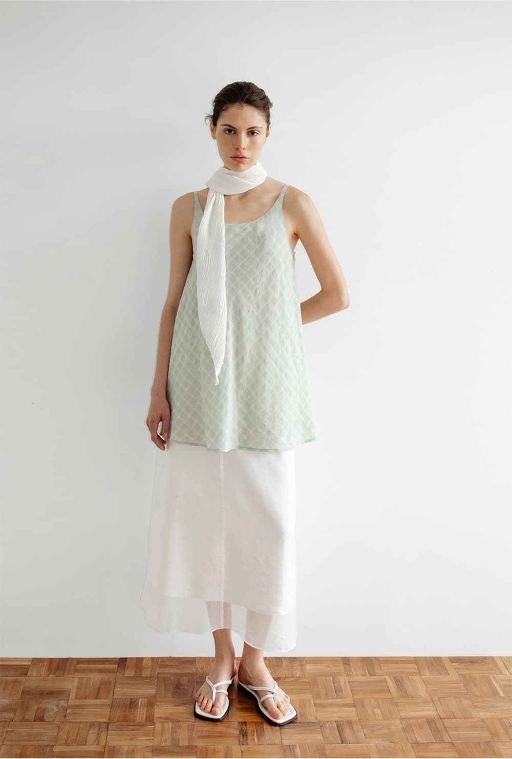 TIR CHECK LAYERED REVERSIBLE DRESS_MINT — vue 8