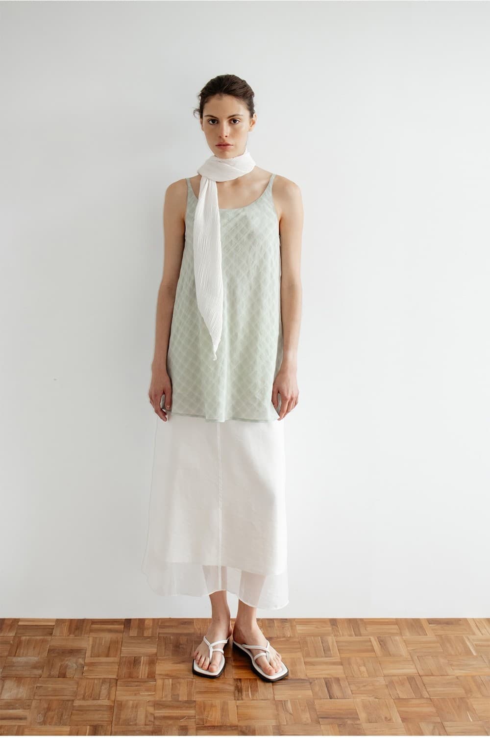 TIR CHECK LAYERED REVERSIBLE DRESS_MINT — vue 9