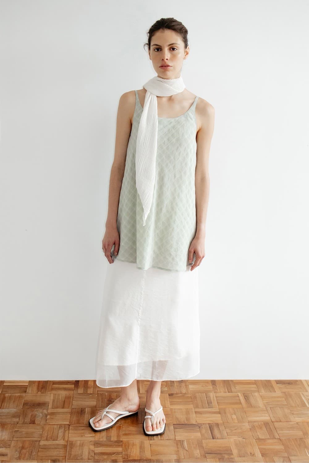 TIR CHECK LAYERED REVERSIBLE DRESS_MINT — vue 10