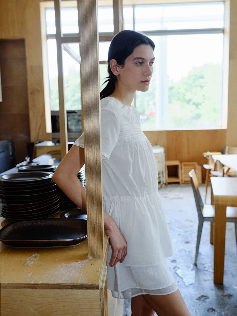TIR PINTUCK LACE STRING BLOUSE_WHITE — vue 5
