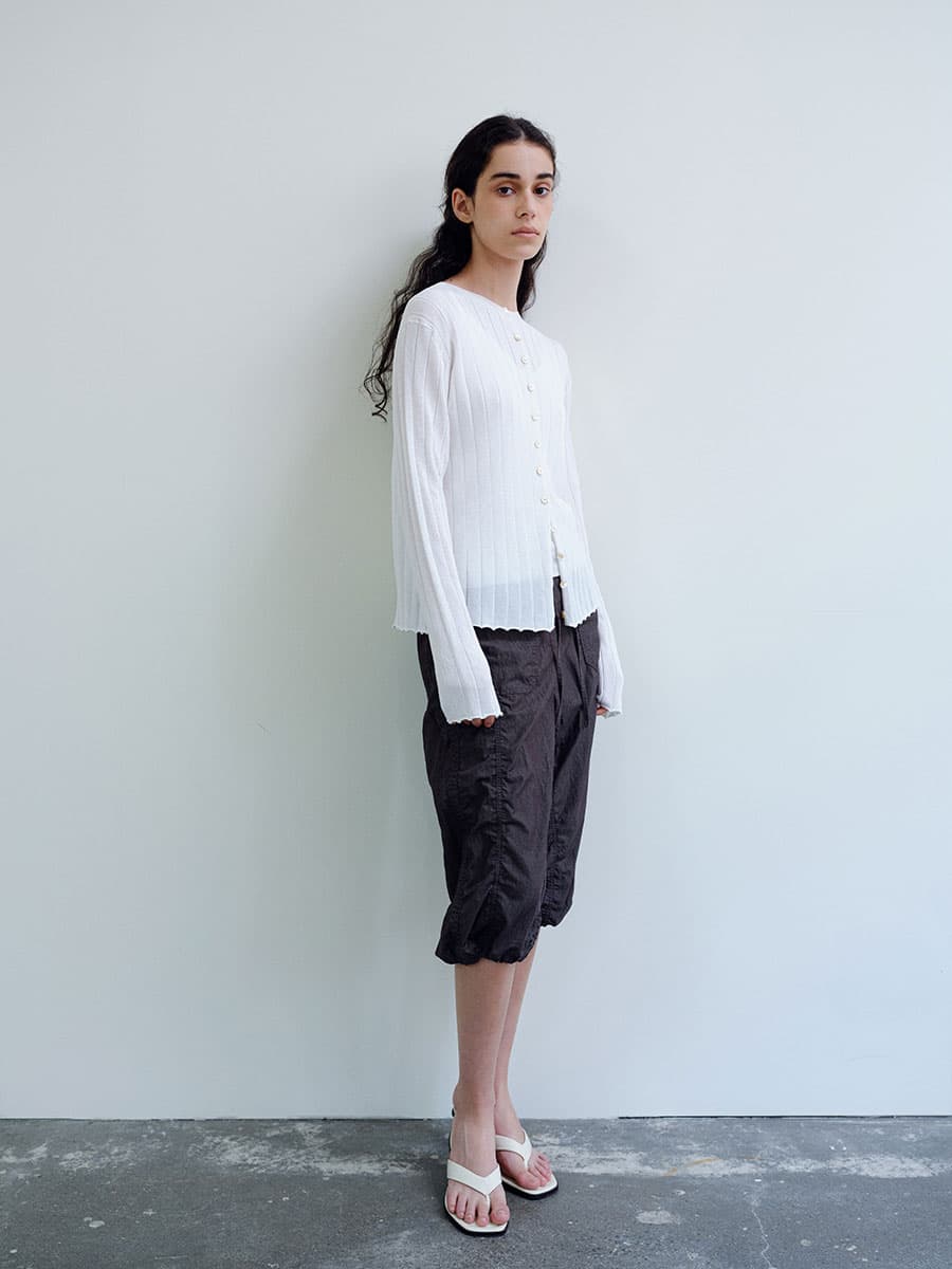 TIR RIB KNIT CARDIGAN & SLEEVELESS SET_WHITE — vue 9